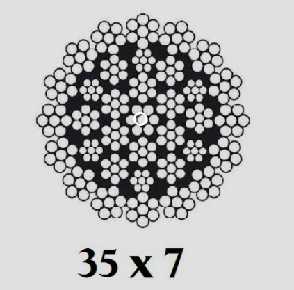 cáp thép chống xoắn 35×7+IWRC cáp thép chống xoắn 35×7+IWRC