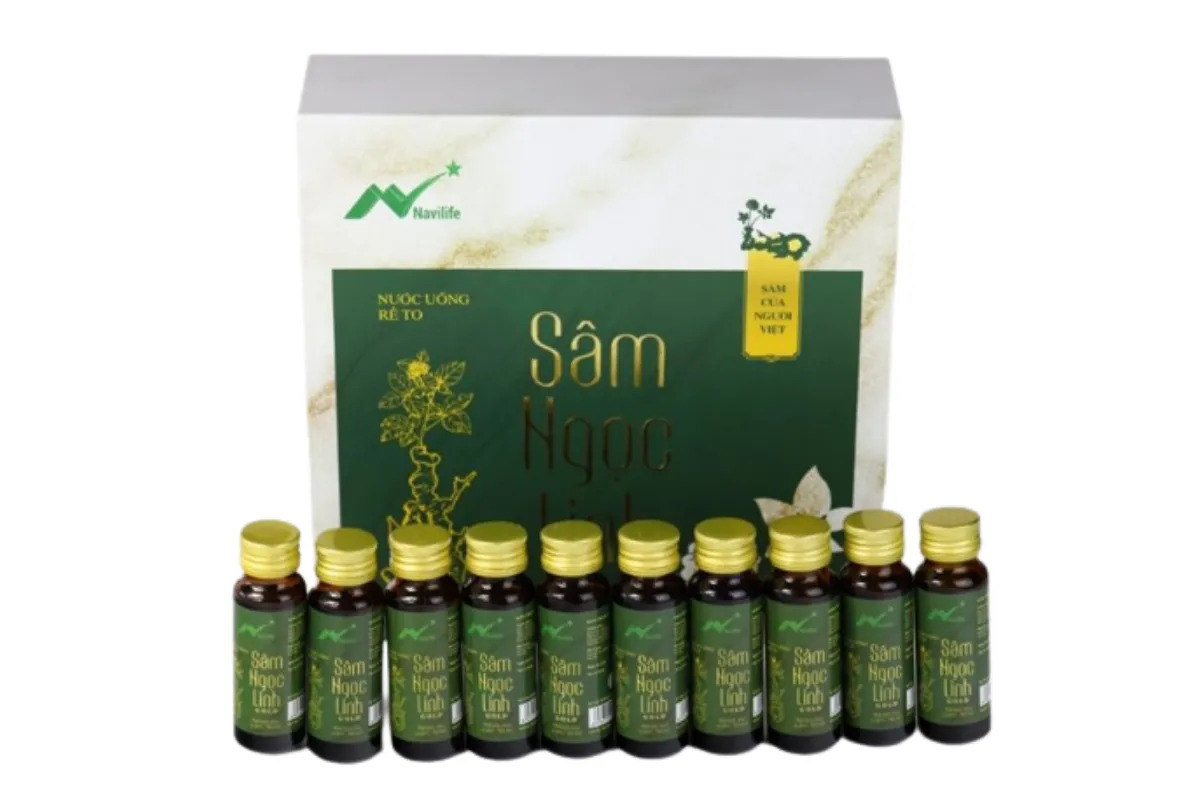 Nước uống Rễ tơ Sâm Ngọc Linh Gold - Hộp 10 chai thủy tinh cao cấp