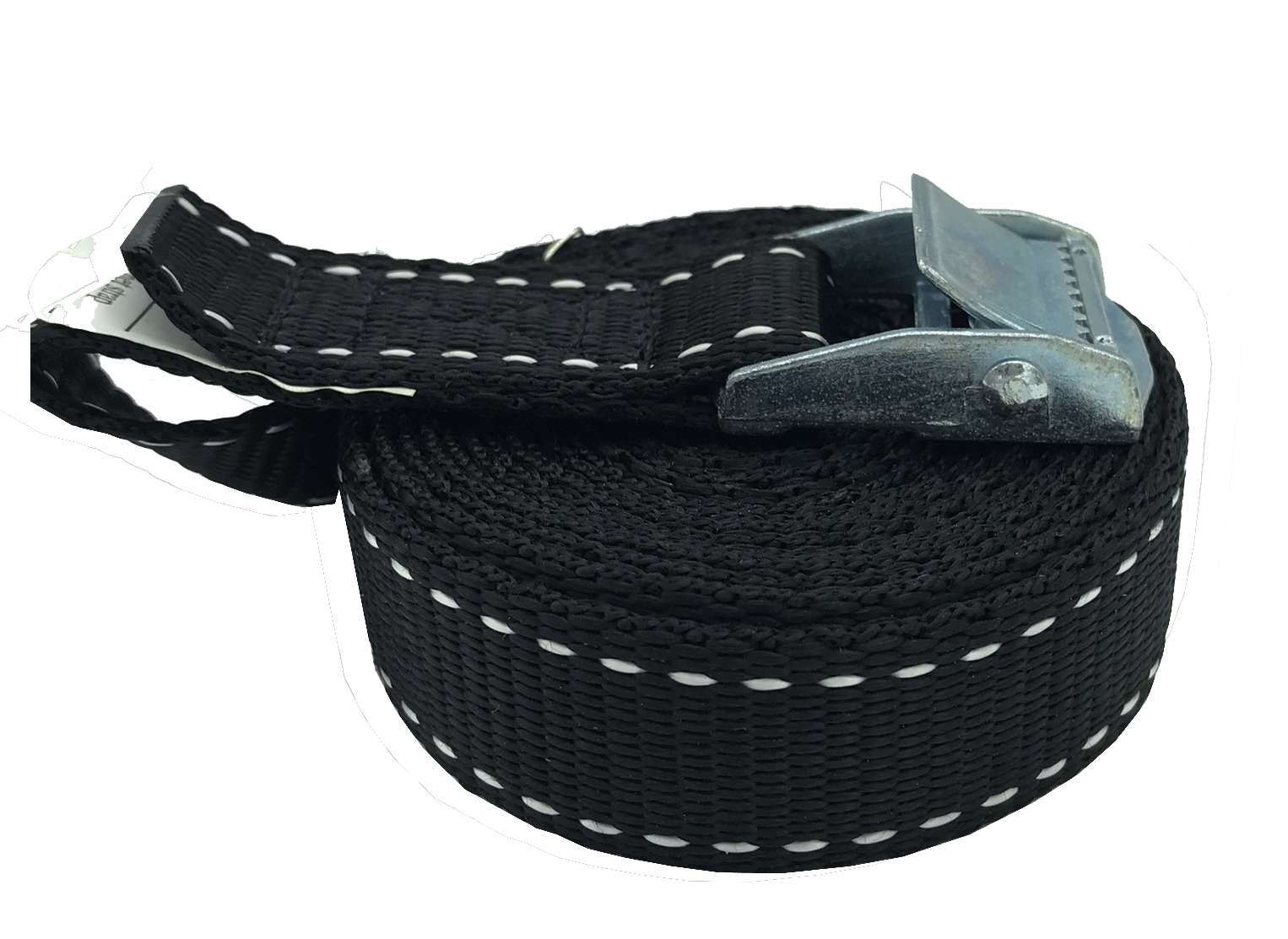 Dây chằng hàng khóa cam bản 25mm màu đen sọc trắng Dây chằng hàng khóa cam bản 25mm màu đen sọc trắng