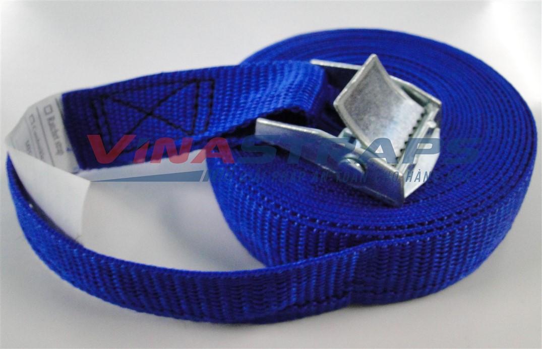 Dây chằng khóa cam bản 25mmx5m xanh không móc Dây chằng khóa cam bản 25mmx5m xanh không móc
