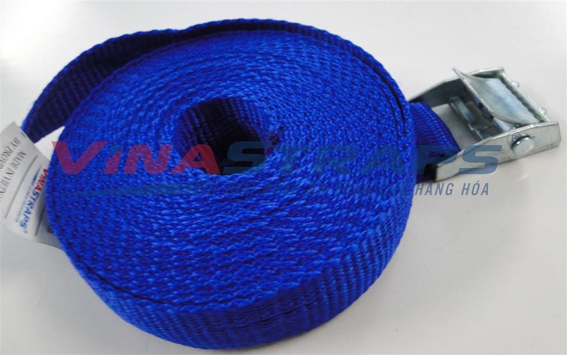Dây chằng khóa cam bản 25mmx5m xanh không móc Dây chằng khóa cam bản 25mmx5m xanh không móc