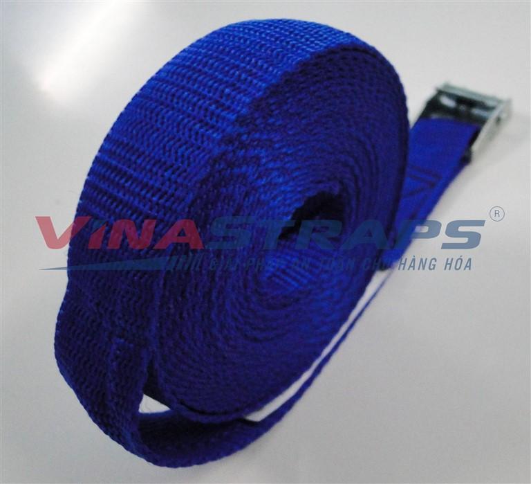 Dây chằng khóa cam bản 25mmx5m xanh không móc Dây chằng khóa cam bản 25mmx5m xanh không móc