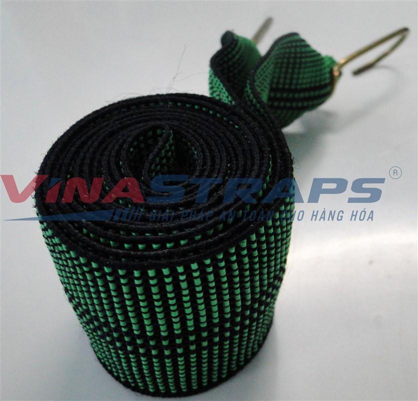 dây thun ràng pallet bản 50mm màu xanh 2 đâu móc  dây thun ràng pallet bản 50mm màu xanh 2 đâu móc