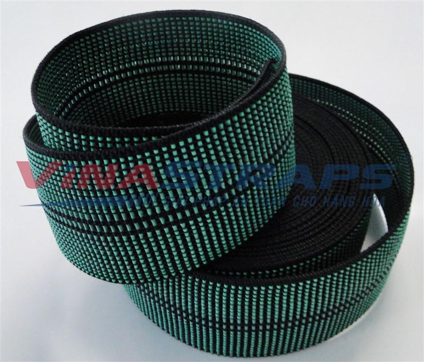 Dây thun ràng pallet bản 50mm màu xanh Dây thun ràng pallet bản 50mm màu xanh