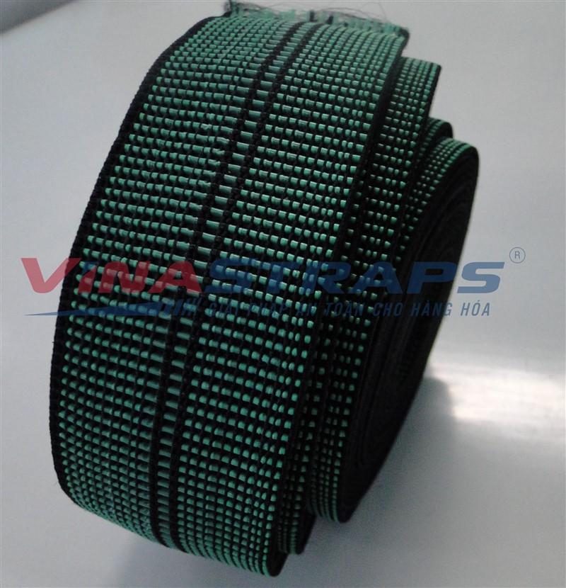 Dây thun ràng pallet bản 50mm màu xanh Dây thun ràng pallet bản 50mm màu xanh