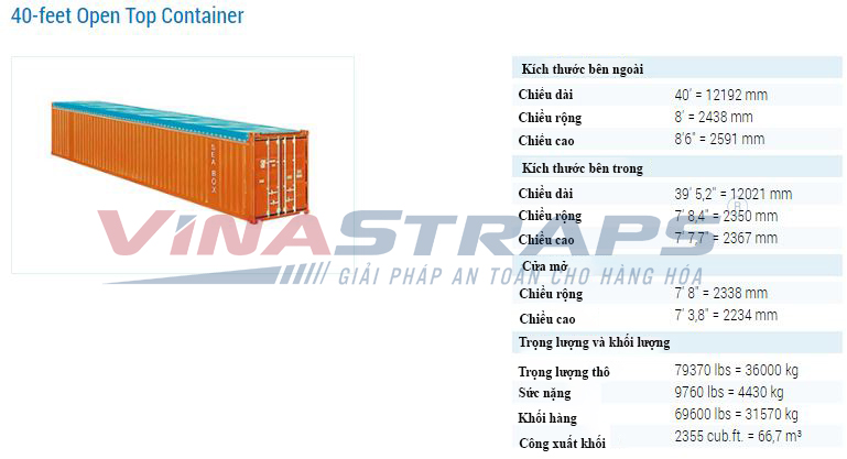 Kích thước thùng container 40 feet Kích thước thùng container 40 feet