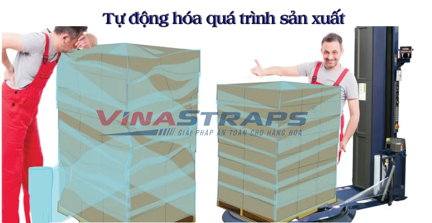 Máy quấn màng PE tự động Máy quấn màng PE tự động