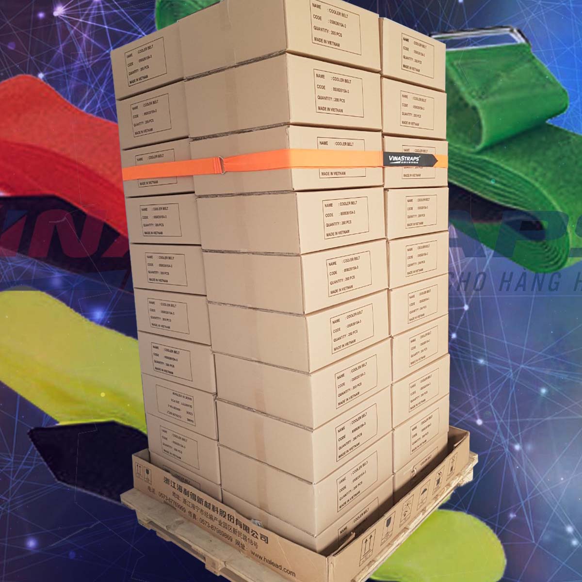 Nhà phân phôi dây velcro ràng pallet  Nhà phân phôi dây velcro ràng pallet