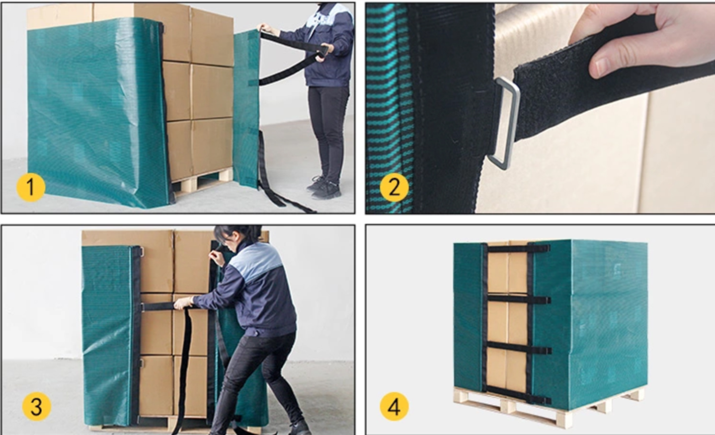 Thao tác sử dụng lưới quấn pallet Thao tác sử dụng lưới quấn pallet