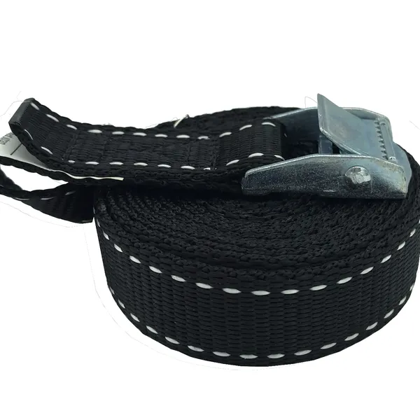 Dây chằng hàng khóa cam bản 25mm màu đen sọc trắng