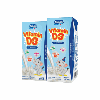 Sữa dinh dưỡng tiệt trùng FIDIMILK VITAMIN D3 ( ít đường )