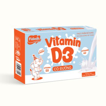 Thùng sữa dinh dưỡng tiệt trùng FIDIMILK VITAMIN D3 có đường (48 Hộp)