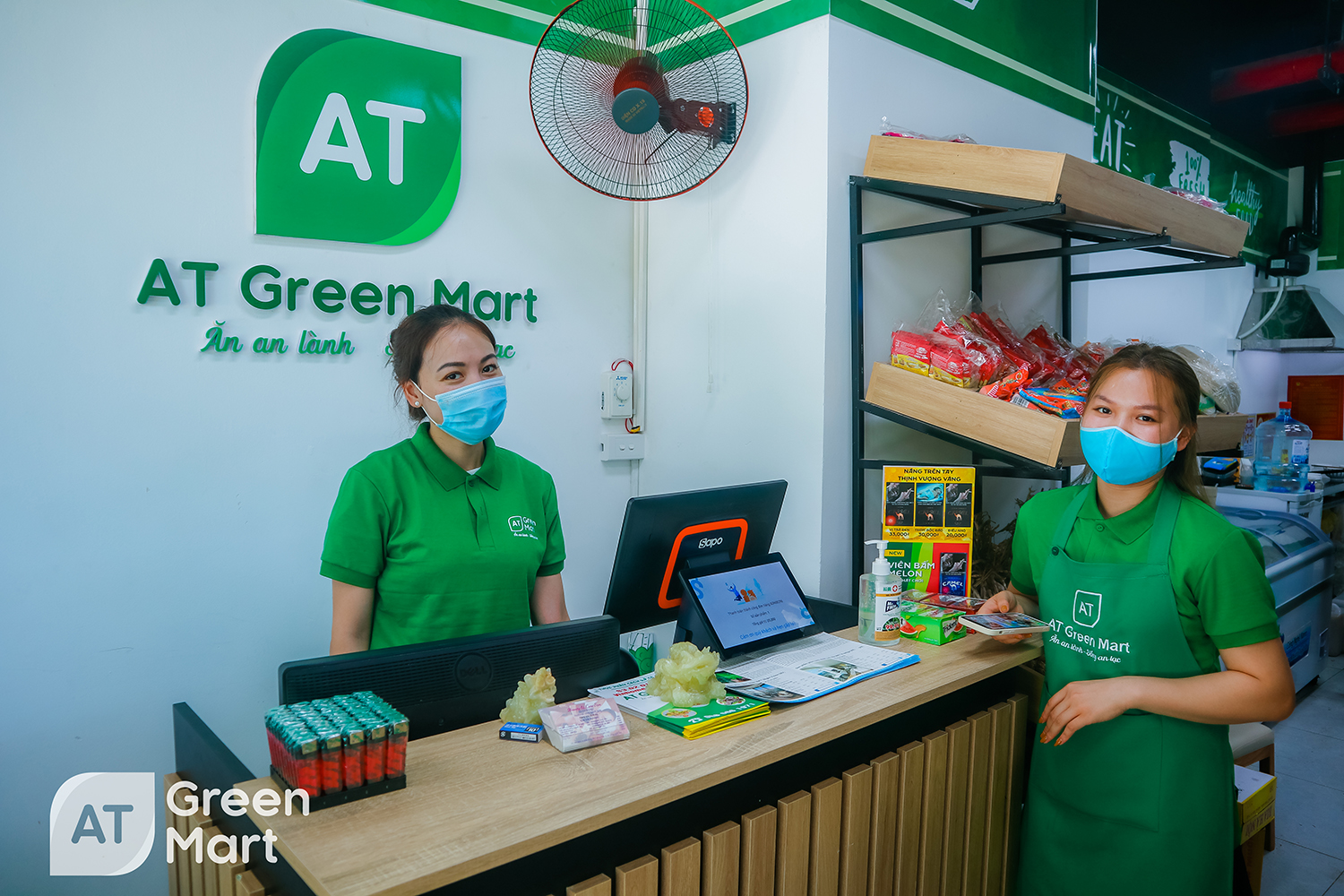 logo siêu thị thực phẩm AT green mart