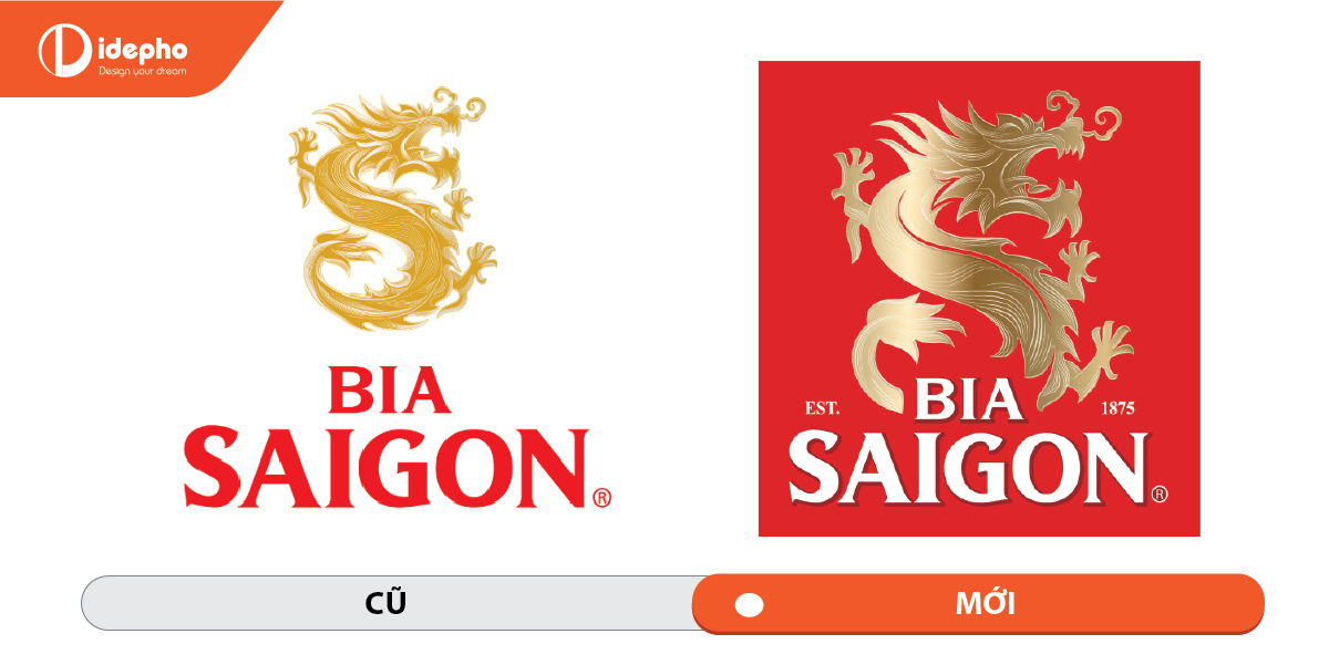 logo cũ và mới bia Sài Gòn 2022