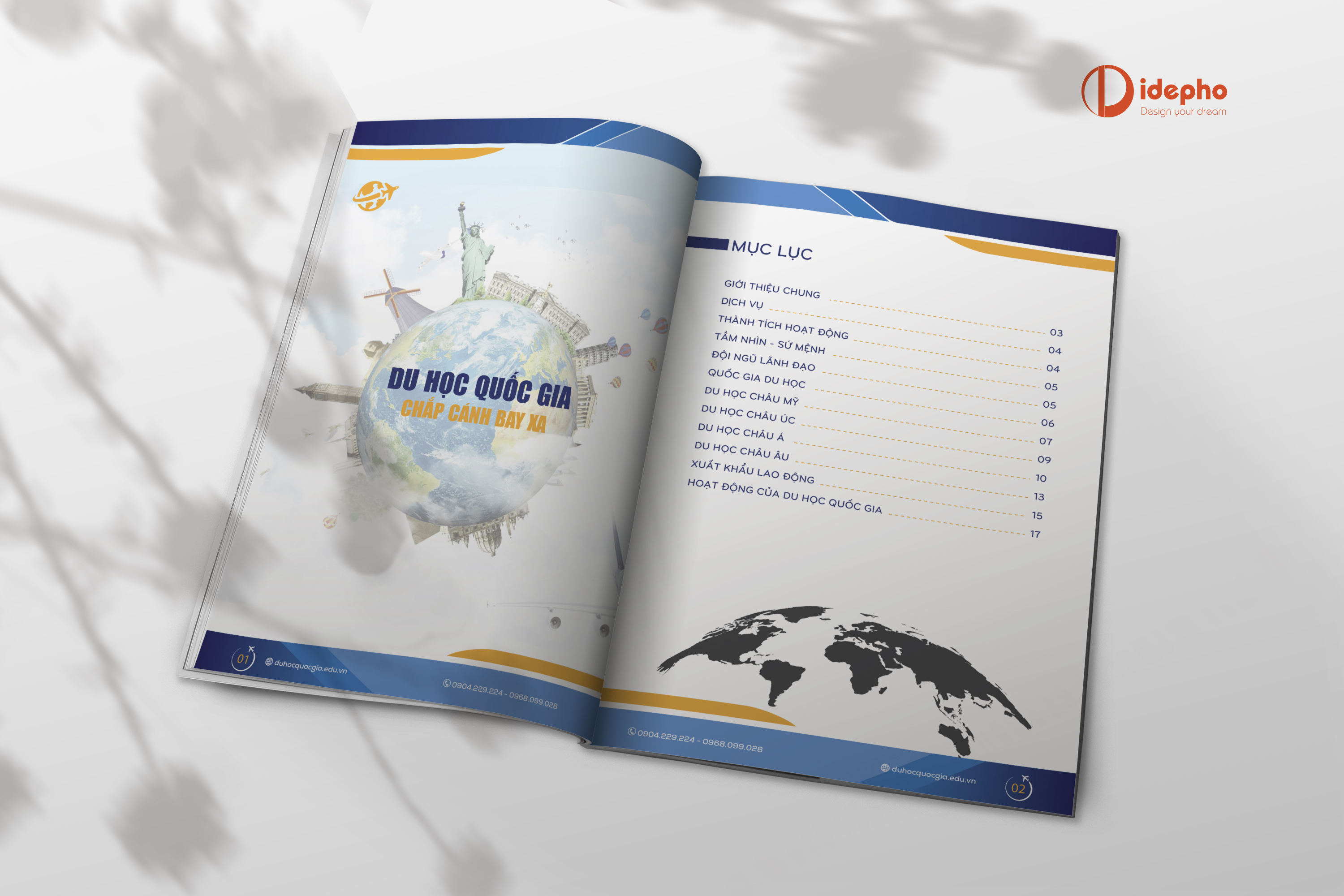 thiết kế profile du học quốc gia