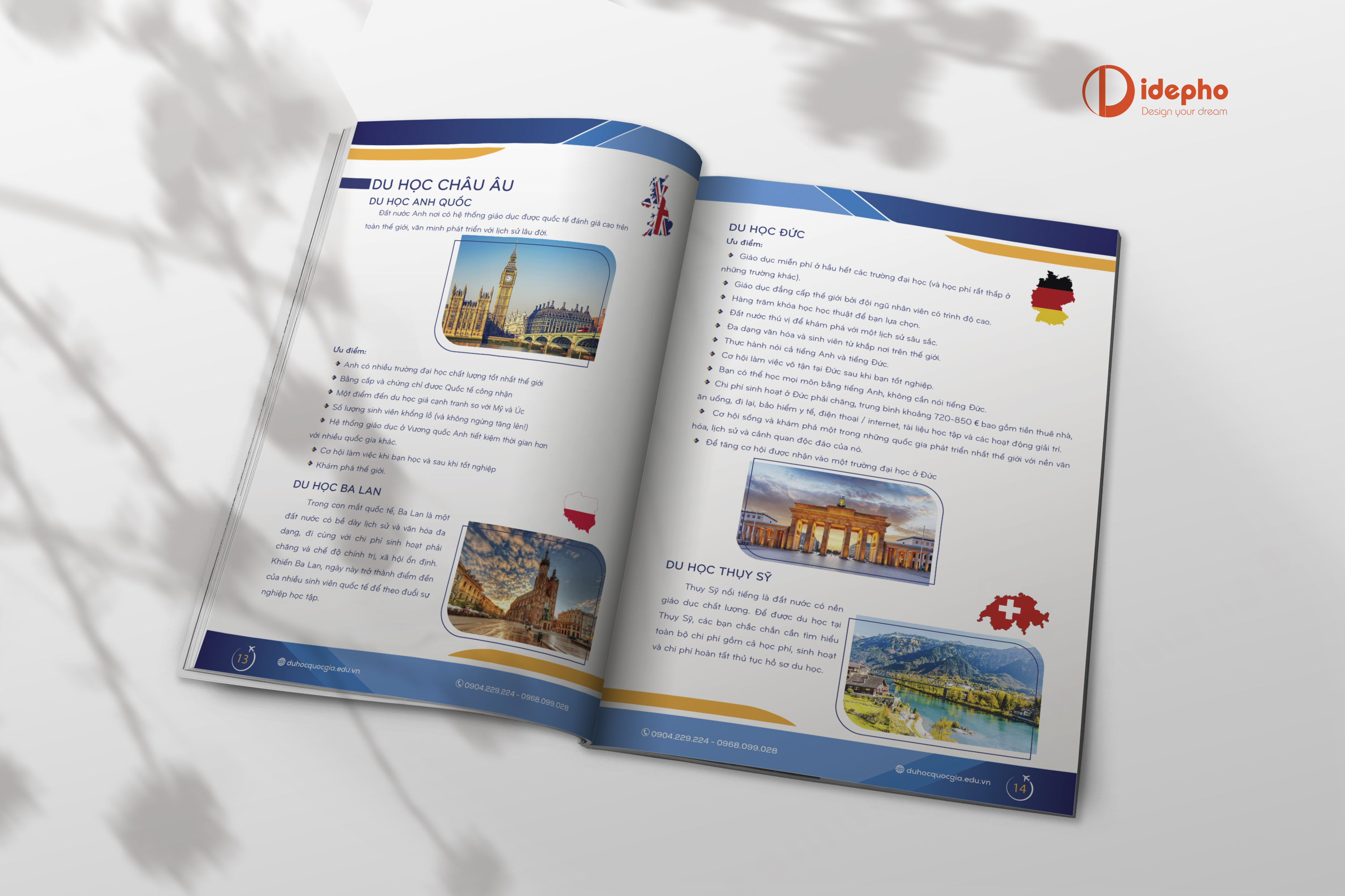 thiết kế profile du học quốc gia