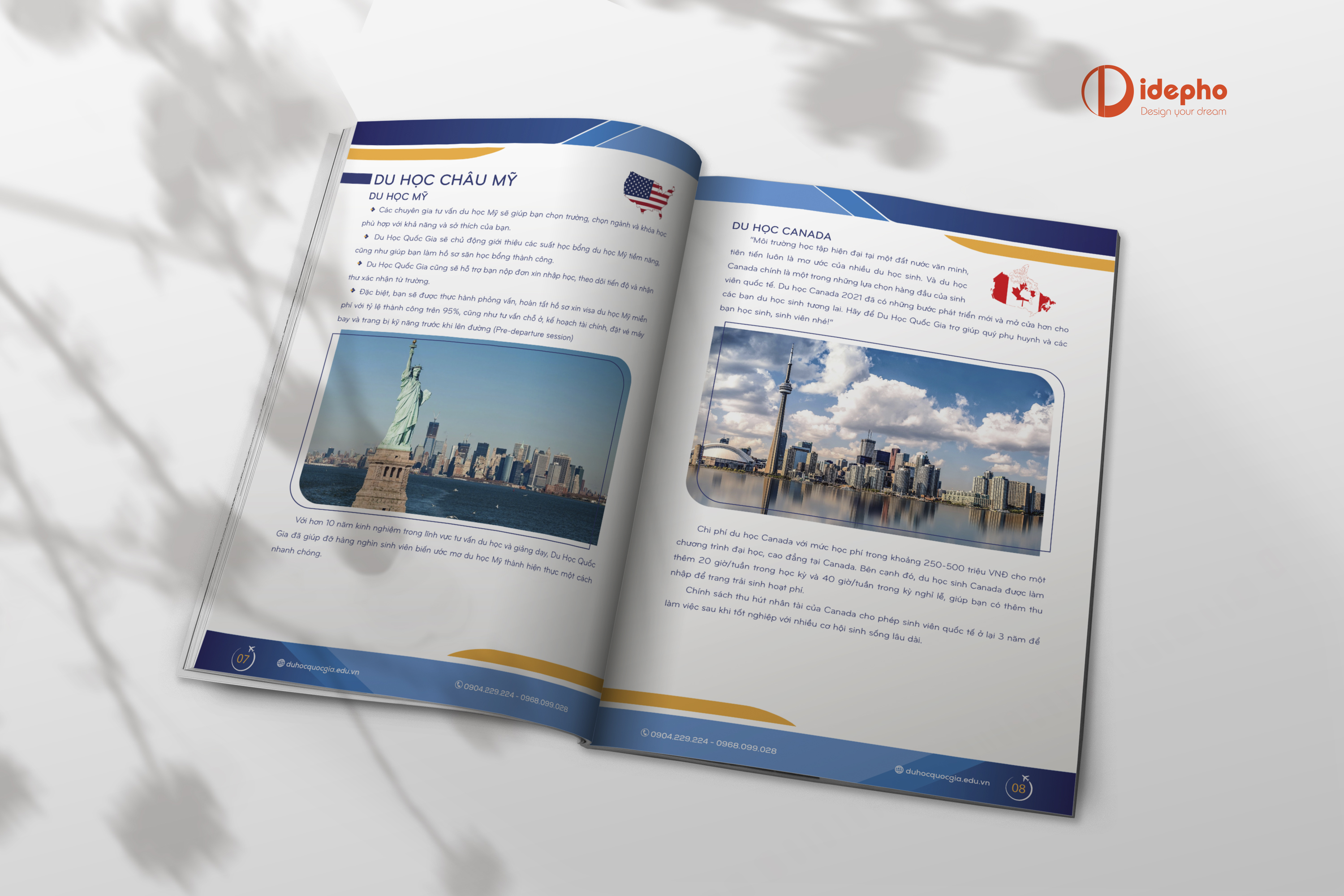 thiết kế profile du học quốc gia