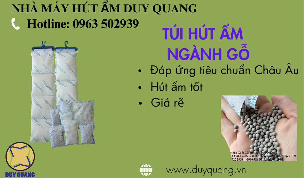 GÓI HÚT ẨM BẢO QUẢN GỖ NỘI THẤT XUẤT KHẨU