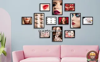 Mẫu Tranh Treo Tường Tiệm Chân Mày - Môi - Phun Xăm Độc Đáo