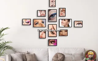 Tranh Bộ Treo Tường Tiệm Spa - Nail - Mi - Phun Xăm Trang Trí Phong Cách Hiện Đại 