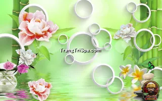 Tranh Hoa 3D Dán Tường Trang Trí Spa Phong Cách Đương Đại Và Sang Trọng 