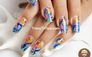 Mẫu Trang Trí Tiệm Nails Bằng Tranh Treo Tường, Dán Tường Và Dán Kính Với Màu Sắc Vô Cùng Ấn Tượng, Nổi Bật 