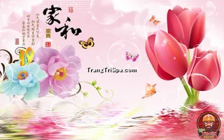 Tranh Hoa 3D Dán Tường Trang Trí Spa Phong Cách Đương Đại Và Sang Trọng 