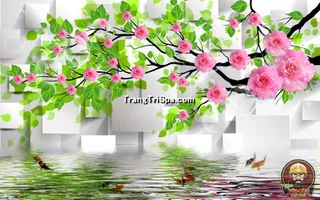 Tranh Hoa 3D Dán Tường Trang Trí Spa Phong Cách Đương Đại Và Sang Trọng 