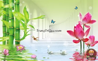 Mẫu Tranh Dán Tường Spa Kết Hợp Phong Cảnh Thiên Nhiên Tạo Sự Thẩm Mỹ Cao 