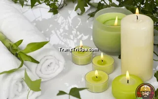 Tranh Dán Tường Spa Kết Hợp Với Nến Mang Đến Không Gian Nổi Bật Và Lung Linh