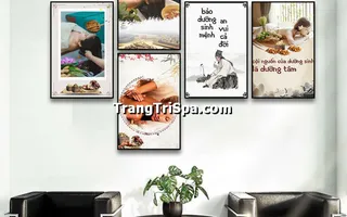 Tranh Bộ Trang Trí Tiệm Gội Đầu Dưỡng Sinh Phong Cách Đương Đại, Tối Giản