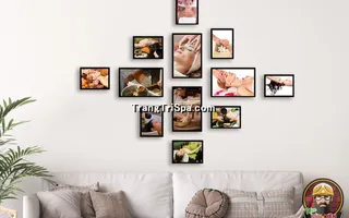 Tranh Bộ Trang Trí Tiệm Gội Đầu Dưỡng Sinh Phong Cách Đương Đại, Tối Giản