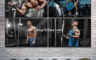 Mẫu tranh treo phòng Gym, Fitness, phòng tập thể hình Nam tạo động lực dồi dào cho học viên, gymer
