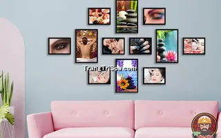 Tranh Bộ Treo Tường Tiệm Spa - Nail - Mi - Phun Xăm Trang Trí Phong Cách Hiện Đại 