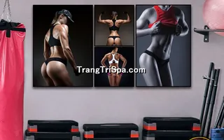 Mẫu tranh treo phòng Gym, Fitness, phòng tập thể hình Nữ trang trí ấn tượng, tạo cảm hứng dồi dào cho học viên
