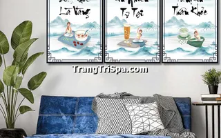 Tranh Treo Tường Trang Trí Spa Đông Y, Tiệm Gội Đầu Dưỡng Sinh, Y Học Trung Hoa Cổ Truyền
