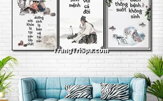 Tranh Treo Tường Trang Trí Spa Đông Y, Tiệm Gội Đầu Dưỡng Sinh, Y Học Trung Hoa Cổ Truyền
