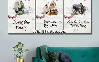 Tranh Treo Tường Trang Trí Spa Đông Y, Tiệm Gội Đầu Dưỡng Sinh, Y Học Trung Hoa Cổ Truyền