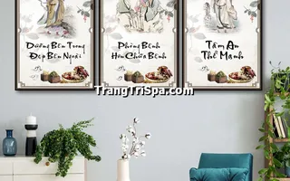 Tranh Treo Tường Trang Trí Spa Đông Y, Tiệm Gội Đầu Dưỡng Sinh, Y Học Trung Hoa Cổ Truyền