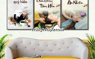 Tranh Bộ Trang Trí Tiệm Gội Đầu Dưỡng Sinh Phong Cách Đương Đại, Tối Giản