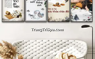 Tranh Bộ Trang Trí Tiệm Gội Đầu Dưỡng Sinh Phong Cách Đương Đại, Tối Giản