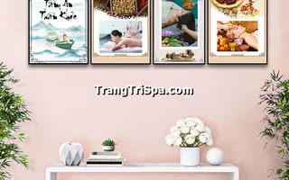 Tranh Bộ Trang Trí Tiệm Gội Đầu Dưỡng Sinh Phong Cách Đương Đại, Tối Giản