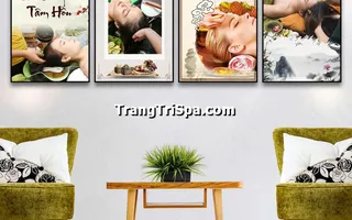 Tranh Bộ Trang Trí Tiệm Gội Đầu Dưỡng Sinh Phong Cách Đương Đại, Tối Giản