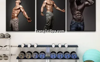 Mẫu tranh treo phòng Gym, Fitness, phòng tập thể hình Nam tạo động lực dồi dào cho học viên, gymer