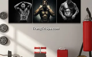 Mẫu tranh treo phòng Gym, Fitness, phòng tập thể hình Nam tạo động lực dồi dào cho học viên, gymer