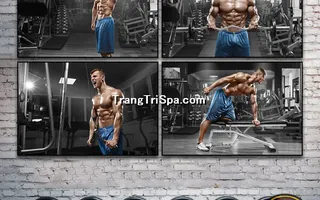 Mẫu tranh treo phòng Gym, Fitness, phòng tập thể hình Nam tạo động lực dồi dào cho học viên, gymer