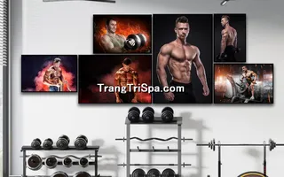 Mẫu tranh treo phòng Gym, Fitness, phòng tập thể hình Nam tạo động lực dồi dào cho học viên, gymer
