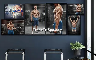 Mẫu tranh treo phòng Gym, Fitness, phòng tập thể hình Nam tạo động lực dồi dào cho học viên, gymer