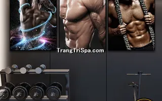 Mẫu tranh treo phòng Gym, Fitness, phòng tập thể hình Nam tạo động lực dồi dào cho học viên, gymer