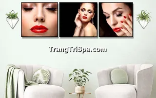 Tranh Bộ treo Tường Trang Trí Tiệm Phun Xăm Môi Ấn Tượng 